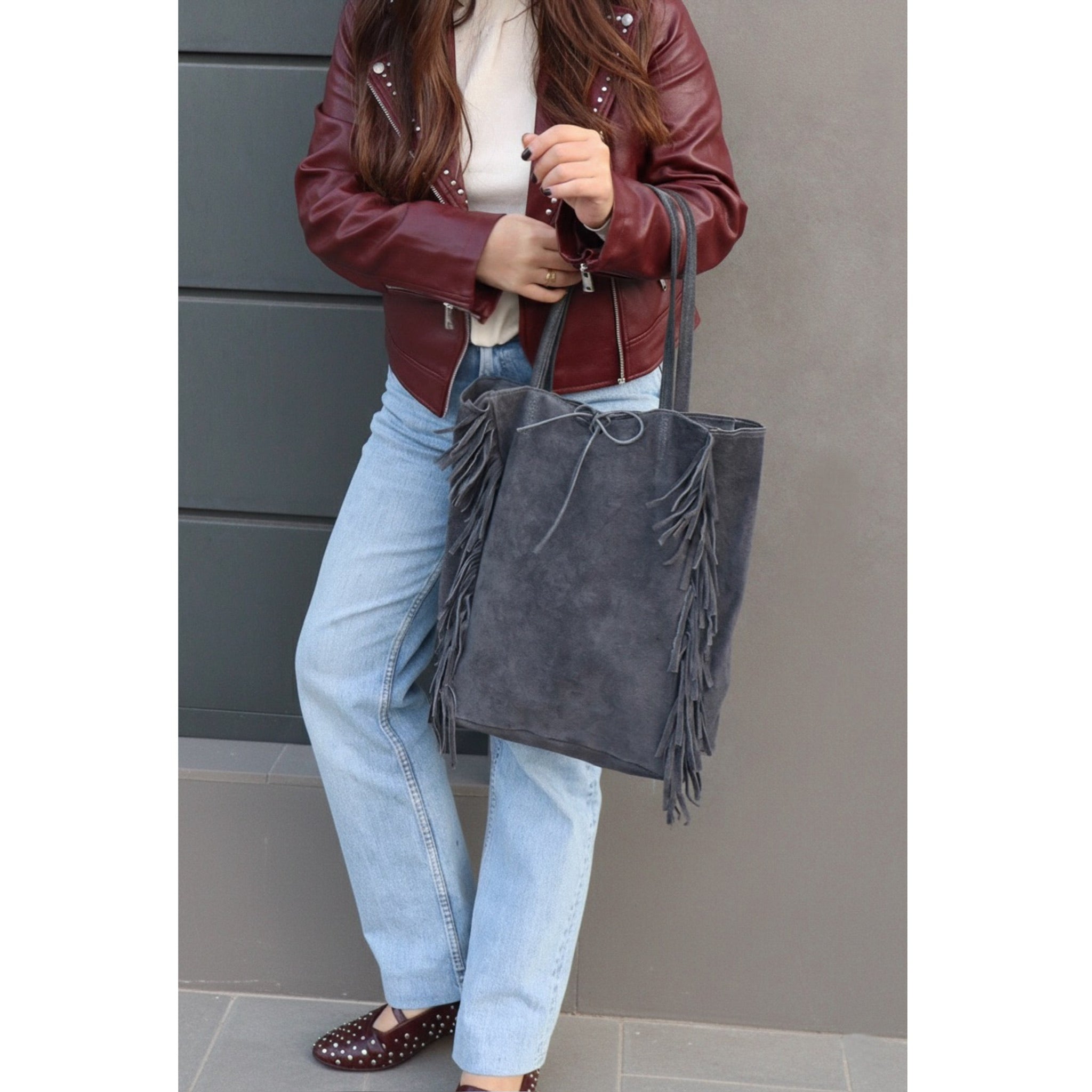 BOLSO GABRIELLA GRIS PIEL