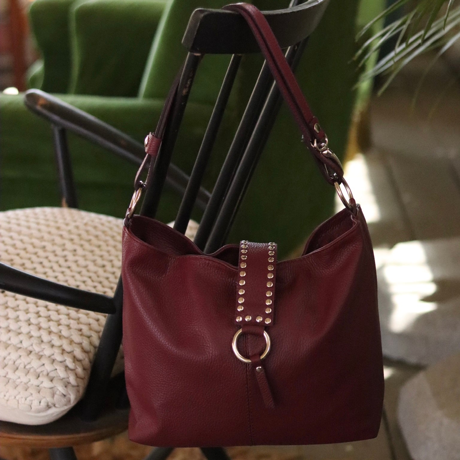 BOLSO MOCCA BURDEOS PIEL