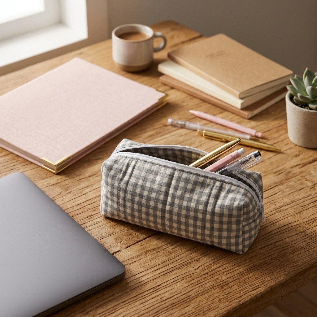 ESTUCHE VICHY GRIS